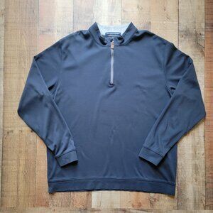 Devon & Jones Navy Quarter ZIp Long Sleeve Pullover XL
